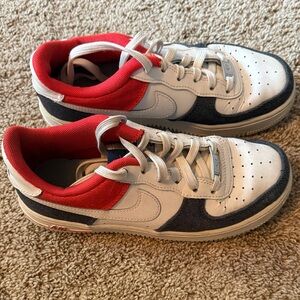 Nike Kids' White, Red, and Blue Sneakers